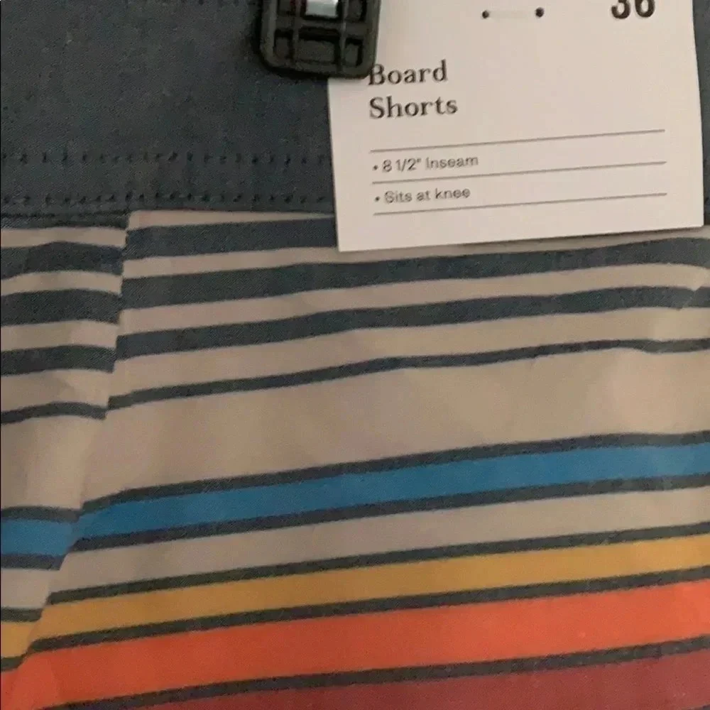 Goodfellow & Co Striped Board Swim Shorts Large NWT